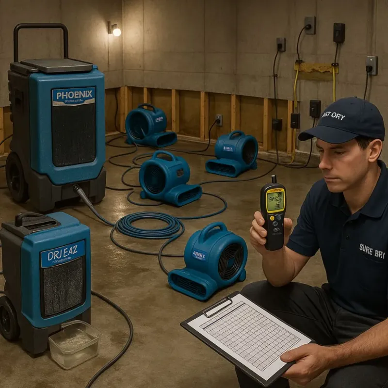 Structural Drying and Dehumidification process in Diamond Bar, CA